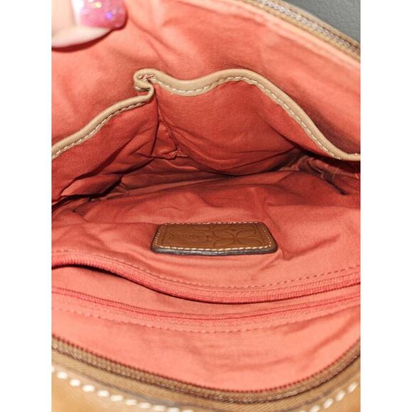 Fossil Patchwork Handbag Bag Leather Canvas Multicolor 10.5x10 - Picture 13 of 13